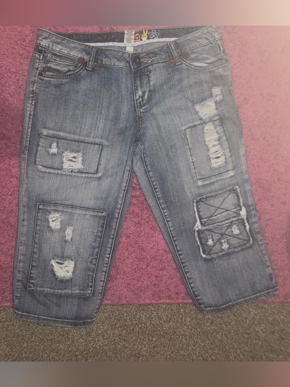 Mudd Distressed Denim Shorts/capris.